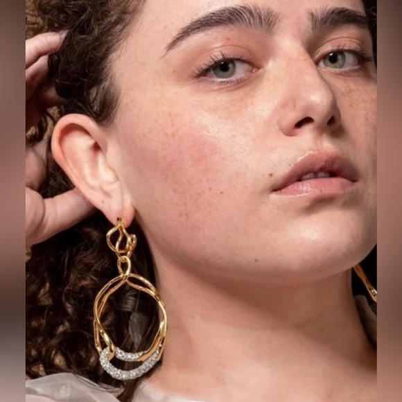 Alexis Bittar Solanales Twisted Drop Hoop Earrings - Picture 6 of 8